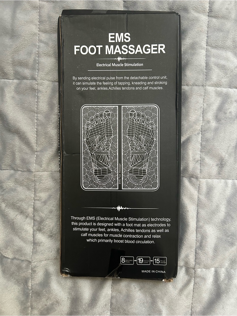 EMS Foot Massager Electrical Muscle Stimulation - Black